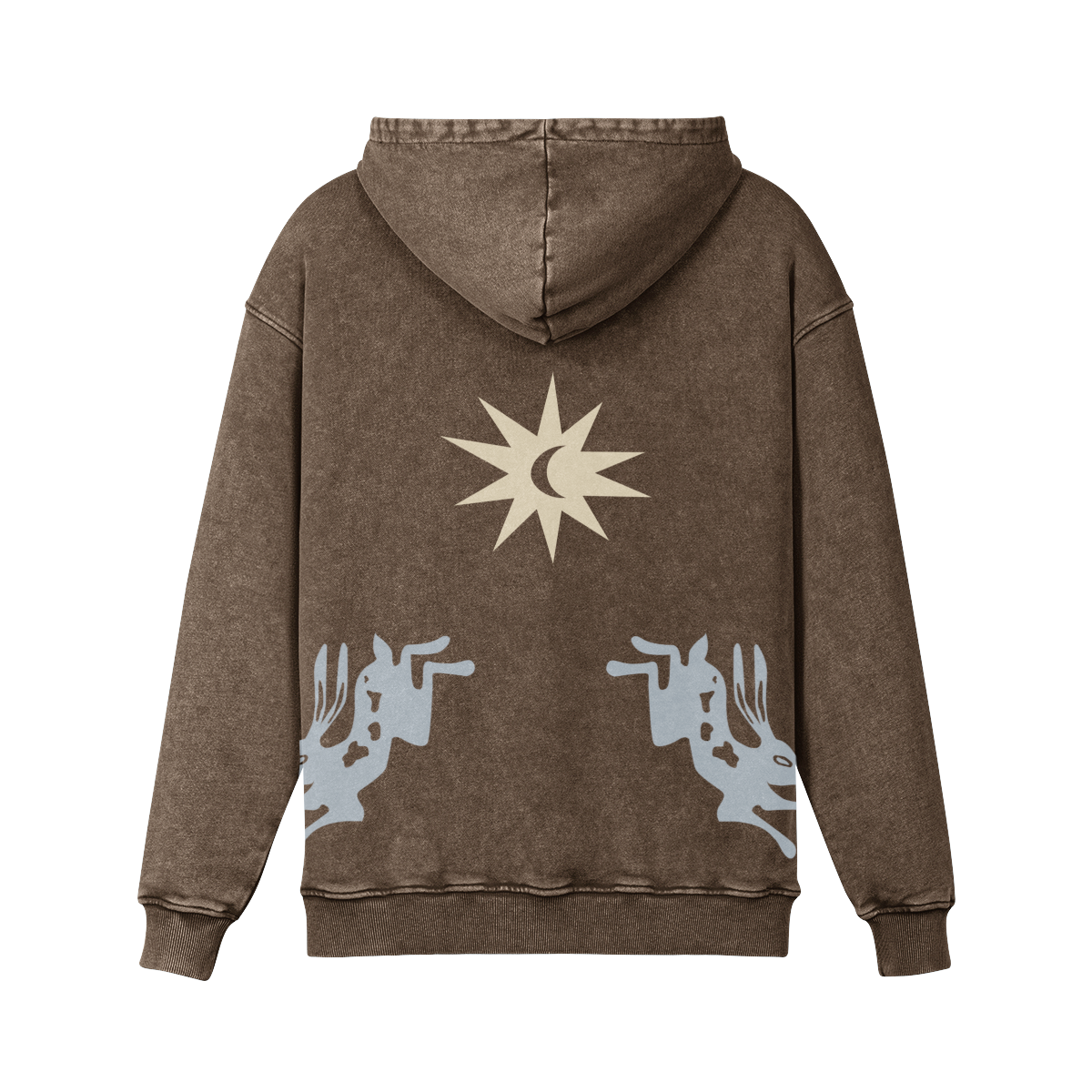 Thick heavyweight hoodie brown with oversized design